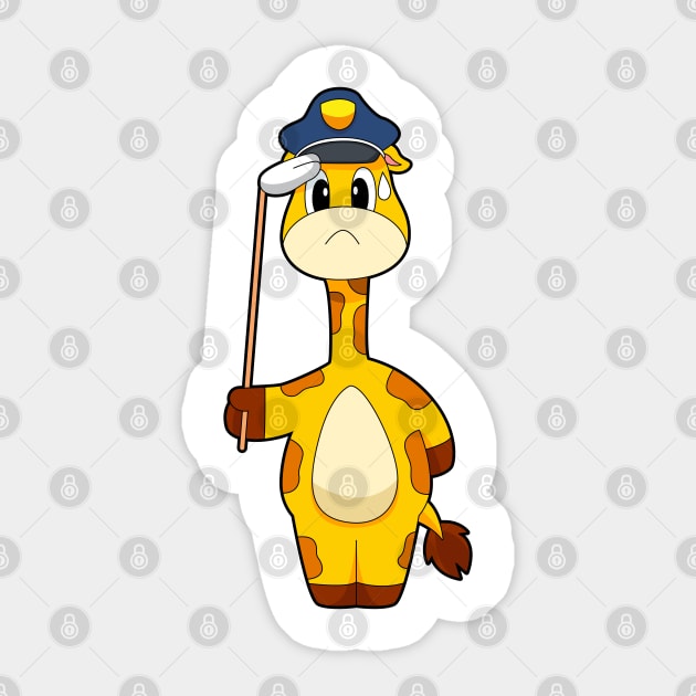 Giraffe Cop Police Sticker by Markus Schnabel